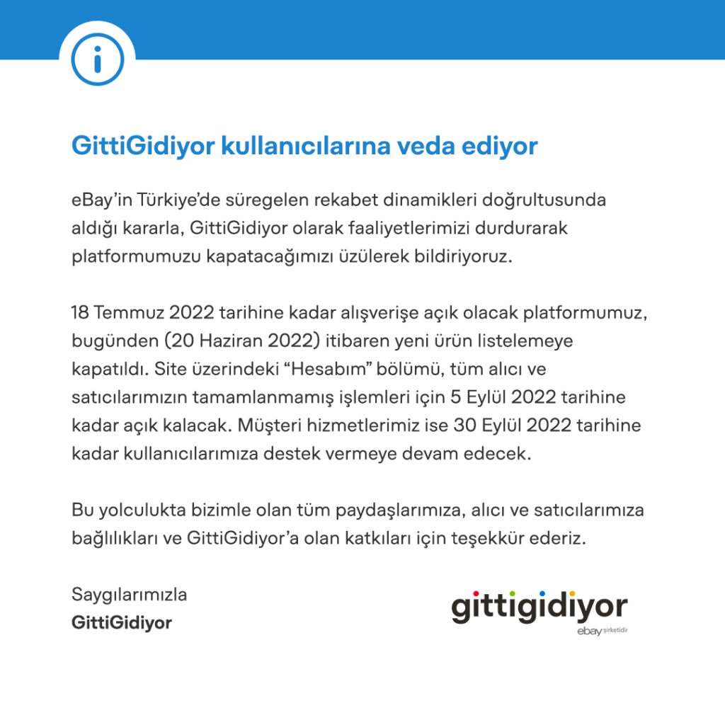 gittigidiyor neden kapanıyor